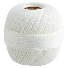 Elisa Cotton Crochet Thread Size 5 Color 8593 White - 218 Yard Ball