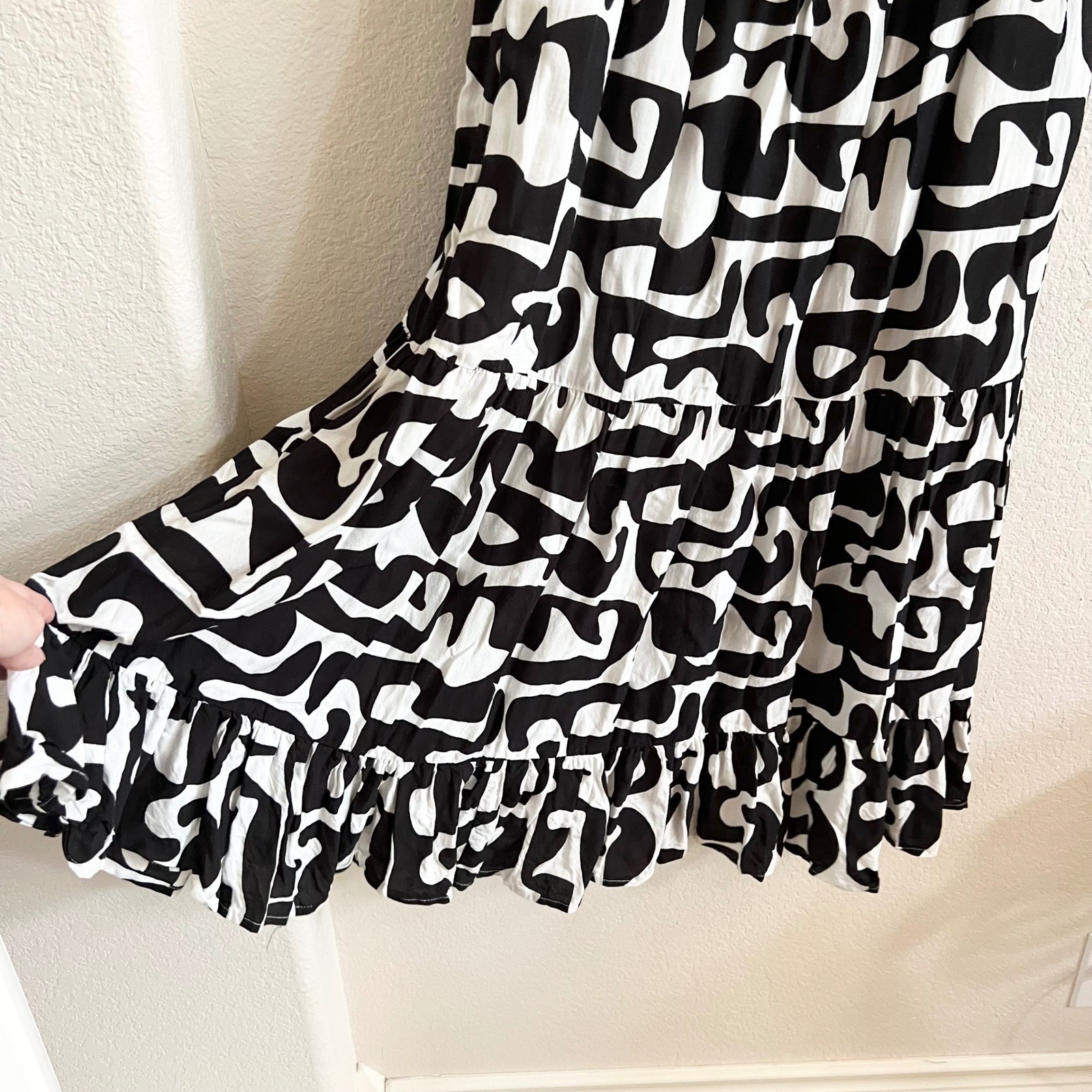 THML Geometric Patterned Balloon Sleeve Tiered Mi… - image 11