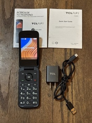 TCL T408DL My Flip 2 Phone TracFone 16GB KaiOS 4G LTE Very Clean With USB-C
