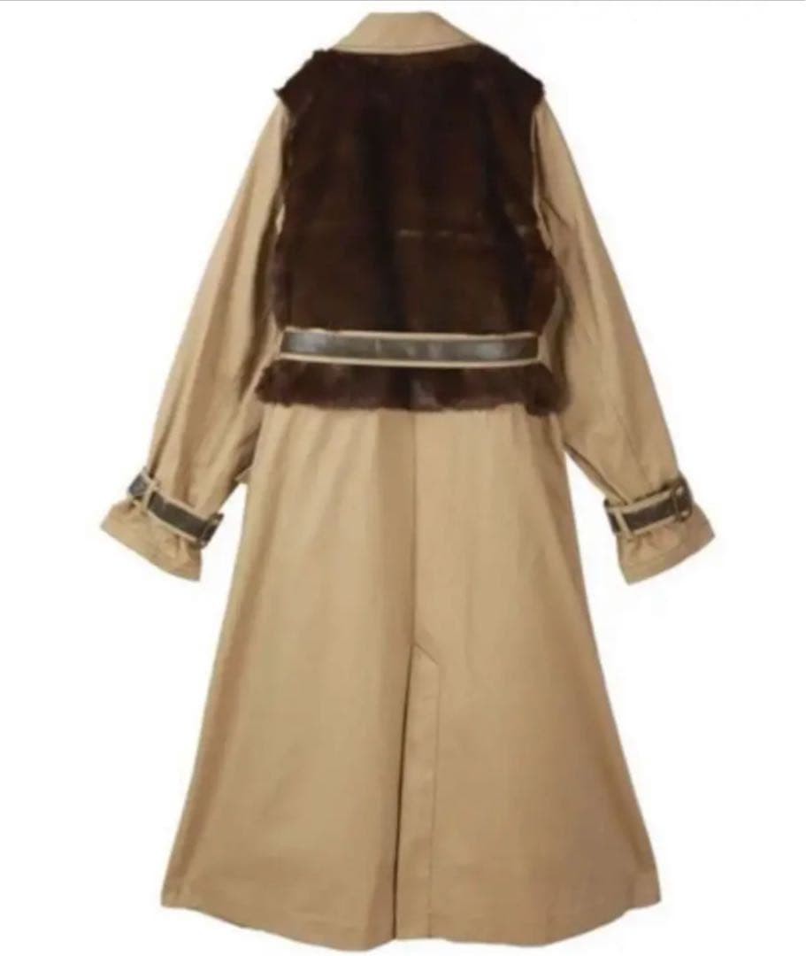 AMERI UNDRESSED ECO FUR TRENCH COAT - image 9