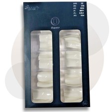 100x K&uuml;nstliche Fingern&auml;gel Set Square Eckig Natur Creme Press on Nails NEU