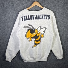 Vintage Georgia Tech Sweatshirt Mens Medium Gray 90s Yellow Jackets University