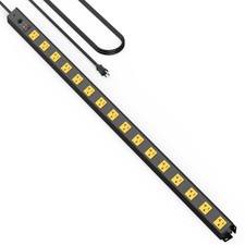 16 Outlet Power Strip 20 Amp 125V 2500W, 6FT 12 Gauge Cord - Heavy Duty Surge