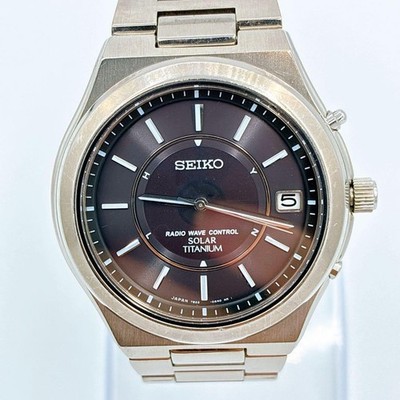 Seiko Spirit Watch Titanium Dial Radio Wave Solar 7B22 0AF0 Rare