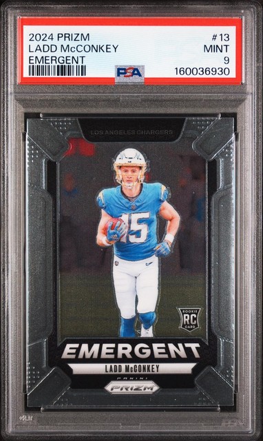 2024 Panini Prizm Emergent #13 Ladd McConkey PSA 9 Los Angeles Chargers RC NFL