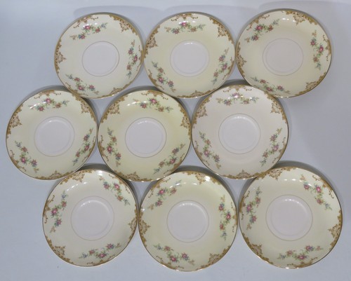 Homer Laughlin guscio d'uovo Nautilus "Aristocrat" 10 tazze e piattini, crema, zucchero - Foto 5 di 11
