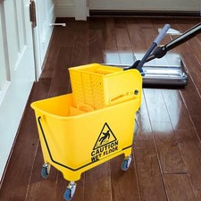 Mop Bucket on Wheels Side Press for Public