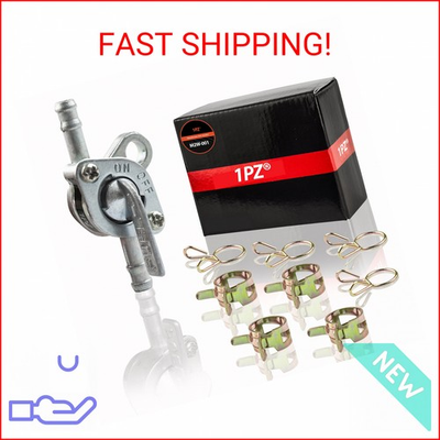 #ad 1PZ M2W 001 In Line Gas Fuel Shut Off Petcock fits 6mm 1 4quot; or 3 16quot; ID Hose Fue $9.59