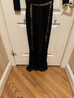 HALSTON Pant Dress NWT S with ST JOHN Gold Belt Included - So Chic and Gorgeous