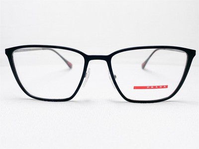 NEW Prada Linea Rossa VPS51H DG0-1O1 Mens Eyeglasses Frames Black Rubber 54/17