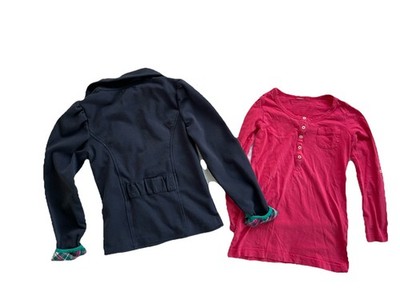 Krickets Blazer Dunkelblau Jackett Sweatshirt Stoff  Größe 140 Karo-Futter