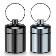2 Pack Mini Pill Case Small Pill Holder Keychain for Purse - Portable Travel