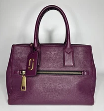 MARC JACOBS Gotham North South Tote Bag Leather Purple