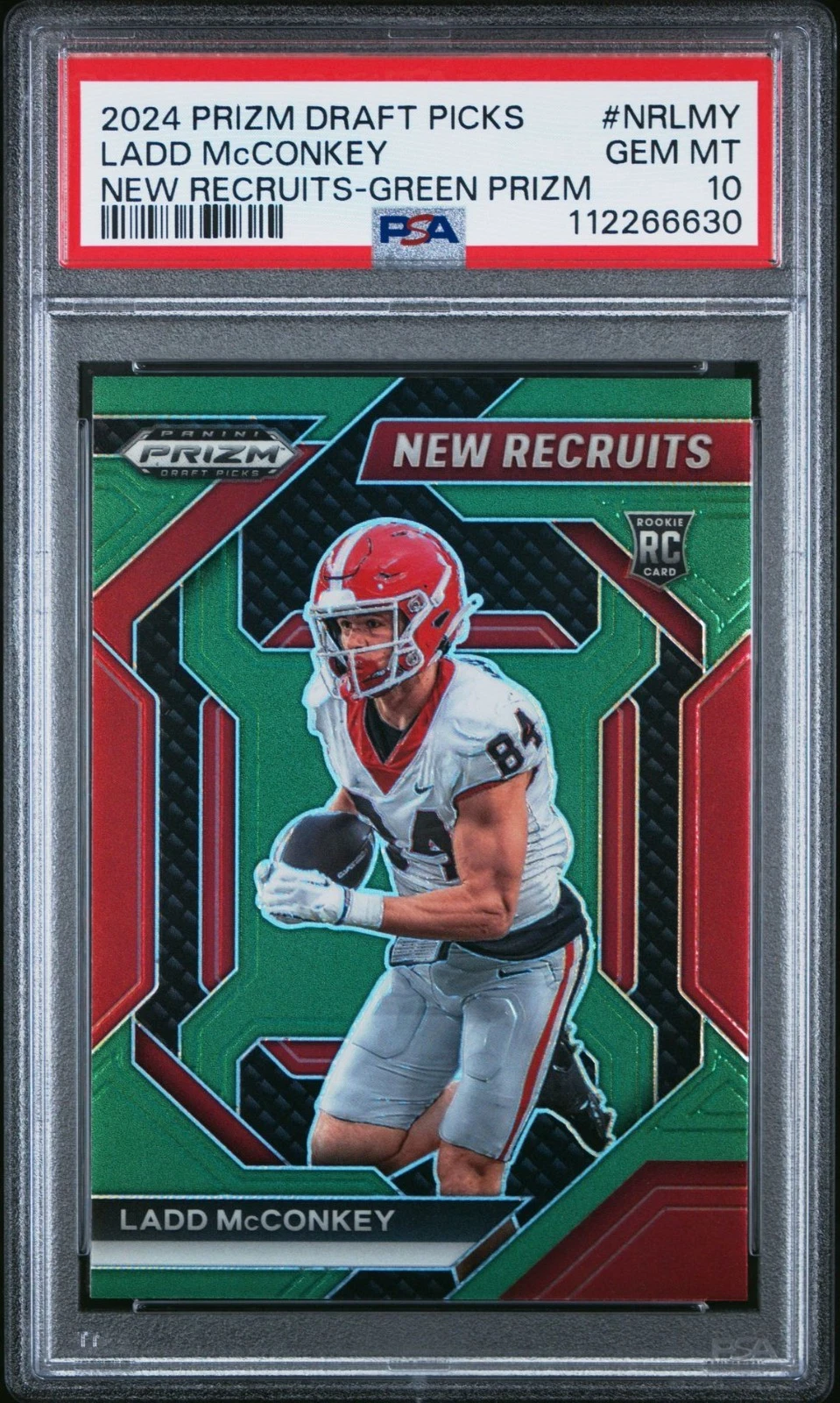 Ladd McConkey Panini Prizm Draft Picks New Recruits #NRLMY Green Prizm