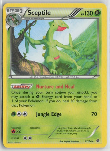 Sceptile 8/160 Rare Primal Clash Pokemon Lightly Played