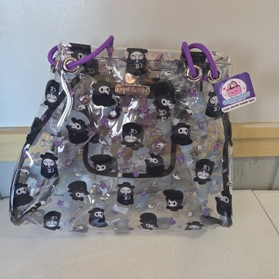 Squishables Clear Doctor Plague Tote Purple Handled Purse Bag Skull Gems 