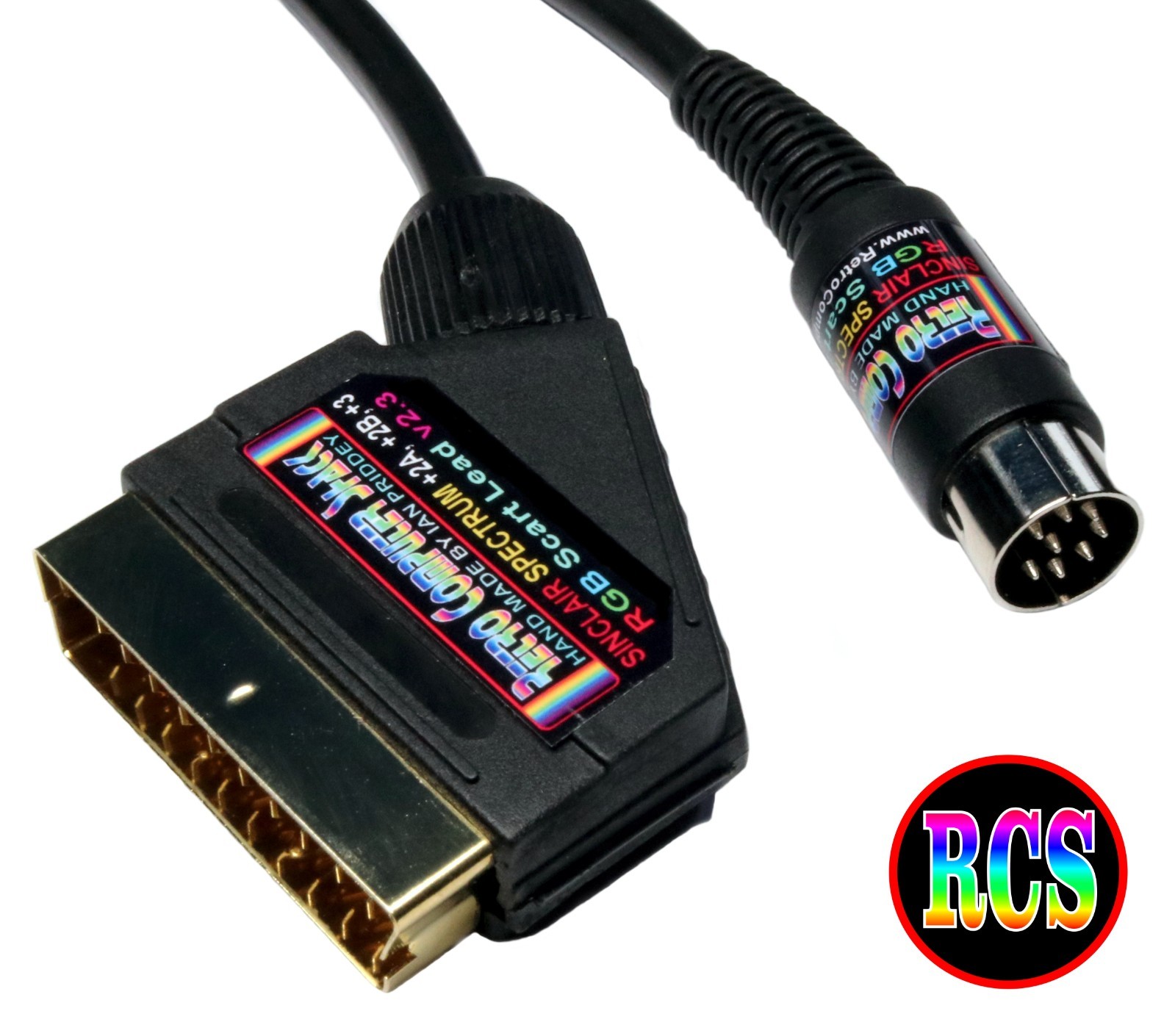Sinclair ZX Spectrum +3, +2A, +2B High Quality RGB Scart Video Cable TV Lead