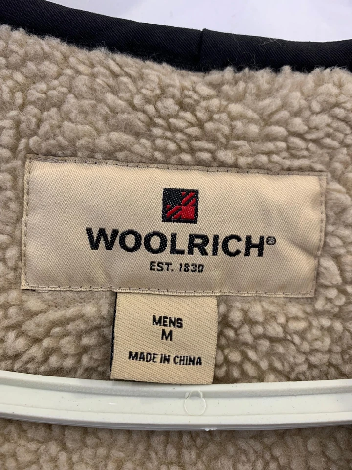 Woolrich Men’s Sherpa Lined Wool Vest Brown Zip Front Fleece Interior Sz M/L#119 - Image 3 of 4