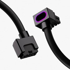 30cm Black 8Pin PSU GPU Extension Cable ARGB 5V 3Pin 18AWG 90 Degree Right Angle