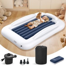 Inflatable Toddler Travel Bed - Portable Toddler Kids Travel Bed with Safety ...