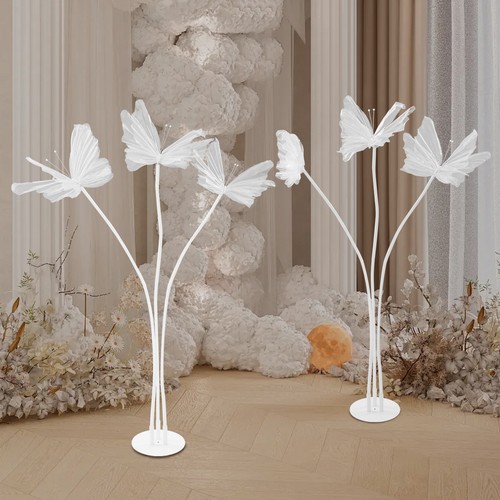Decoración Mariposa con Base de Pie, Decoración Artificial Mariposas Blanco - Imagen 3 de 22