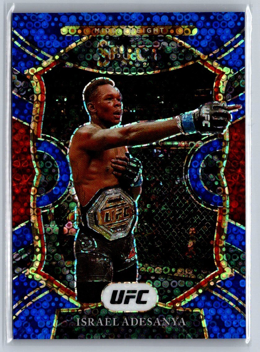 2021 Panini Select UFC Blue Disco Israel Adesanya No. 64 /99