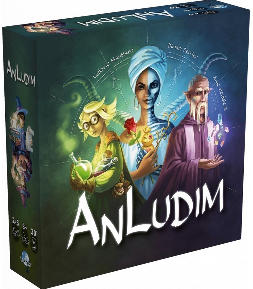 Jeux de société Anludim en bois avec 50 cartes de défis familiaux