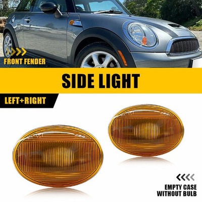 Pair Amber Len Front Side Marker Light Housings For Mini R58 R59 63137292769 EAA