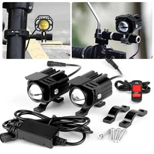Motorcycle LED Headlight Spotlight Fog light Flash Auxiliary lamp with switch
