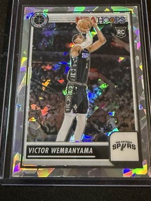 2023 Panini NBA Hoops Premium Stock Victor Wembanyama #108 Ice Prizm Rookie Spur