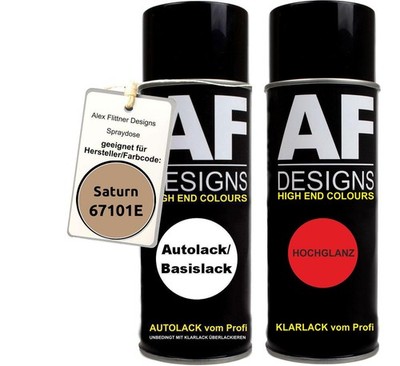 Autolack Spraydose Set für Saturn 67101E Light Oak Basislack Klarlack Sprühdose 