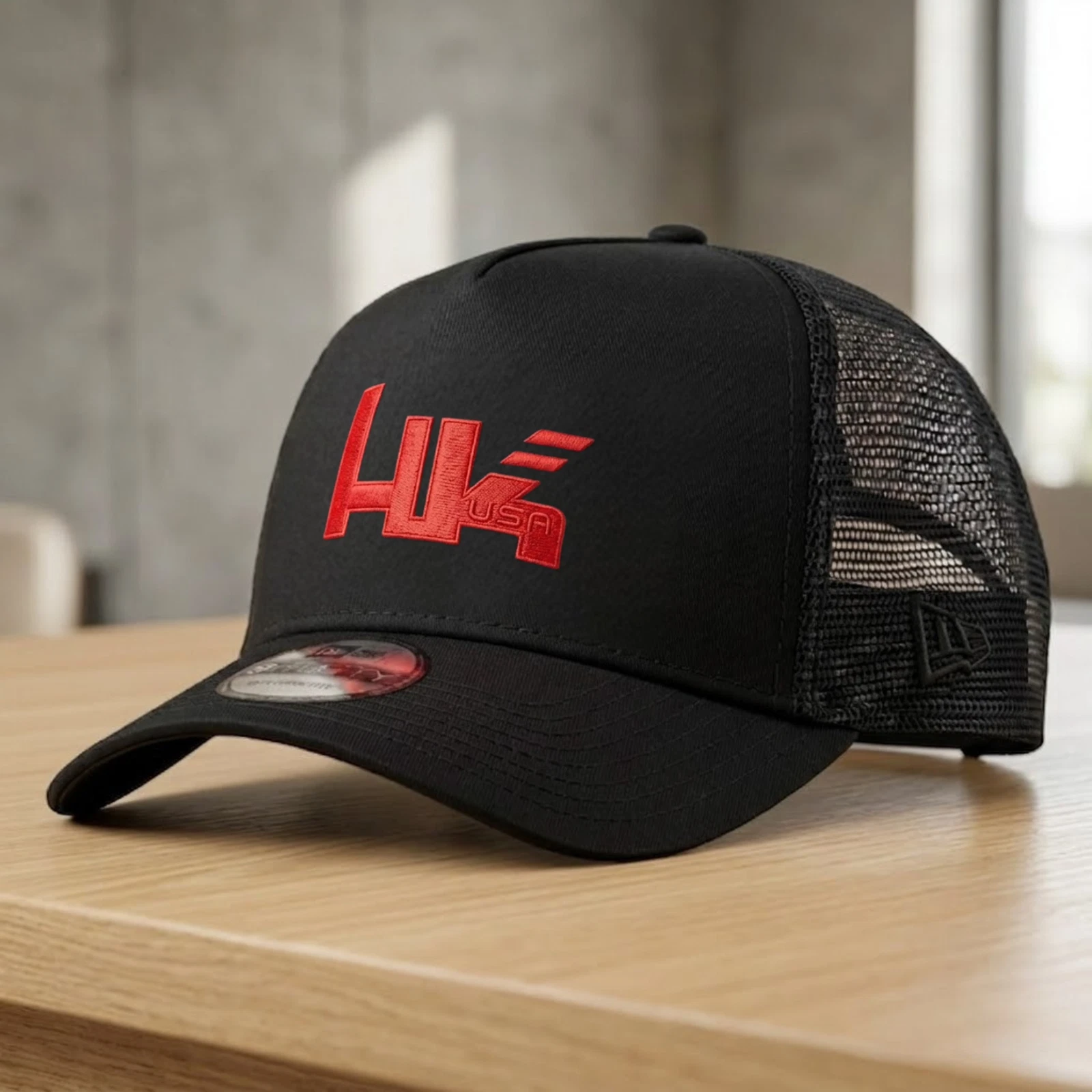 Heckler & Koch logo Embroidered Hat 9FORTY Black Baseball Cap Mesh Trucker Men