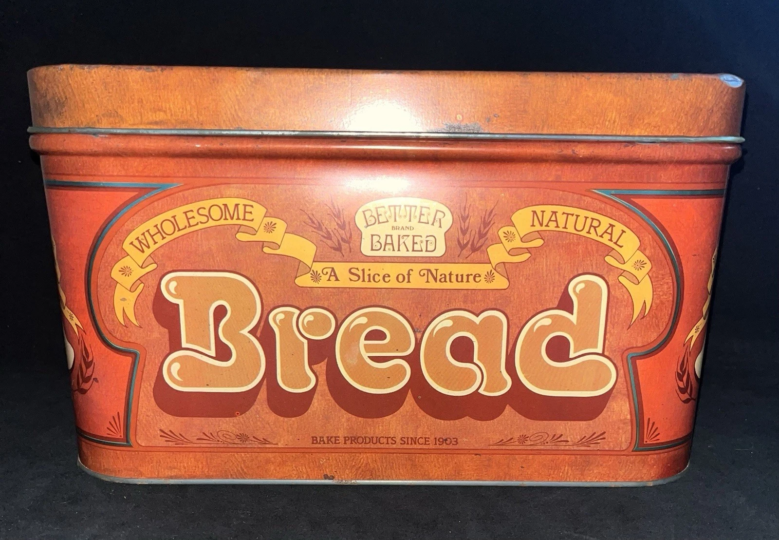 Vintage Cheinco Tin Bread Box 1970’s Metal 13.5 x 10 x 8