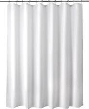 Extra Long Shower Curtain Liner Washable, 72 X 84 Inches, White Shower Liner Fab