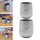 Lightweight Double Wall Titanium Cup Insulated Drink Mug Hot Cold Beverage Tea