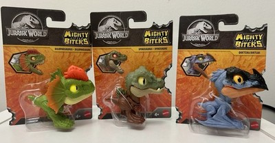 Mattel Jurassic World Mighty Little Biters Set of 3 Figures. Brand New