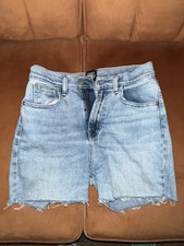 BDG Girlfriend High Rise Cropped Cut Off Denim Shorts Blue Medium Wash Size 26