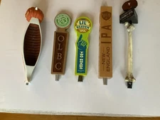 Beer Tap Handles: Lot of 5. OLBC, Two Roads, Long Trail, Sam Adams & Leinenkugel