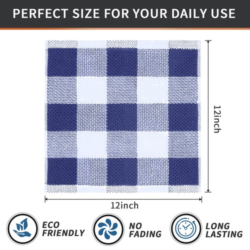 Mordimy 6-pak ściereczki do naczyń splot gofrowniczy 12x12" 100% bawełna super miękkie - Zdjęcie 3 z 9