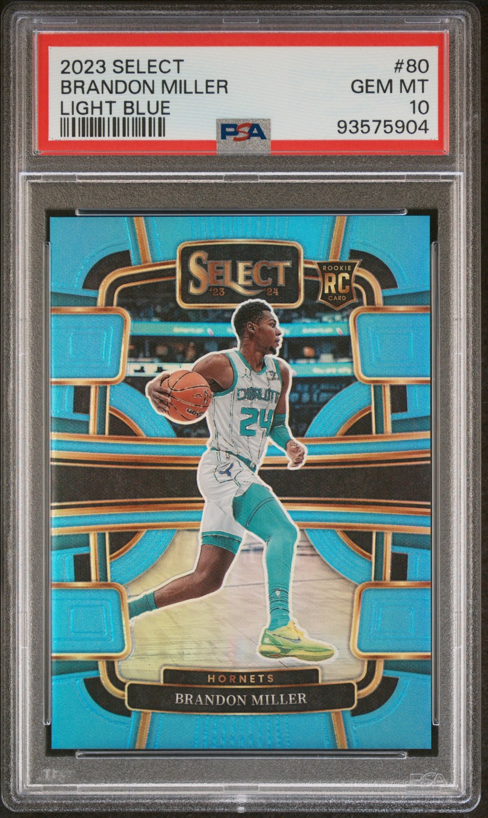 2023 PANINI SELECT LIGHT BLUE PRIZM #80 BRANDON MILLER ROOKIE RC 199/299 PSA 10