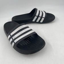 Adidas Kids Adilette -Size 6Y- Black White Comfort Shower Vacation Slide Sandals