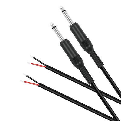 6.35Mm 1/4'' to Speaker Wire Adapter, 2-Pack 1Ft 6.3Mm TS Mono Male Plug to Bare