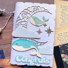 Moon Whales Metal Cutting Dies Stencil Embossing Scrapbooking Album Paper Crafts