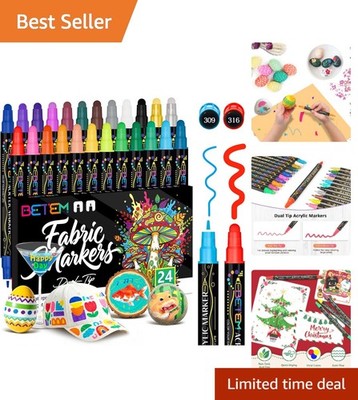Multi Surface 24 Color Acrylic Paint Markers for Crafts and Decor