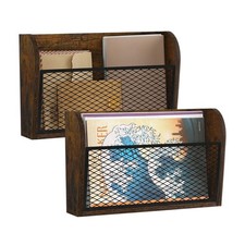 2 PCS Wall File Organizer Hanging Mount Paper Folder Rack Office Home