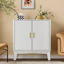 Sideboard Buffet Cabinet with Storage, 29" Fluted Storage Cabinet for Kitchen