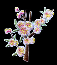 Embroidered Flower iron on patch applique 3 1/2 x 3 1/4 inch