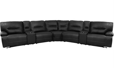 Spartacus Black 7 Piece Power Reclining Adjustable Headrests Sectional