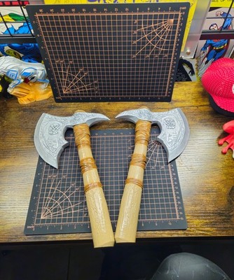 2 -3d Printed Axe airbrushed and clear coated perfect display pieces