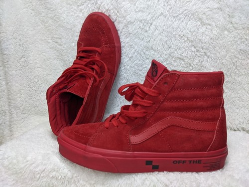 all red high top vans